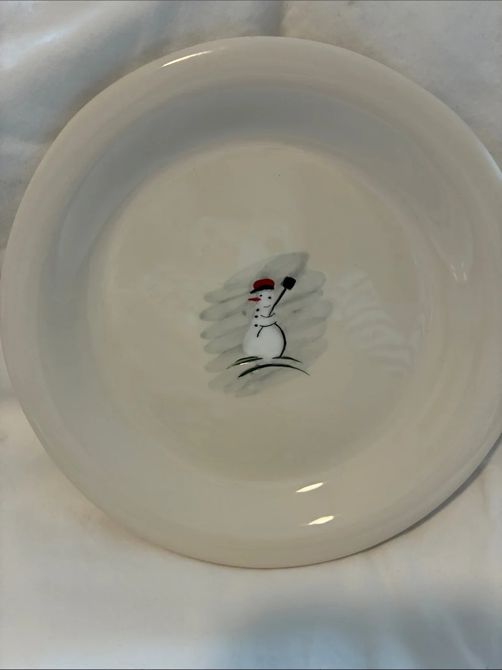 William Sonoma Snowman Plates, Set of Six, New in Box